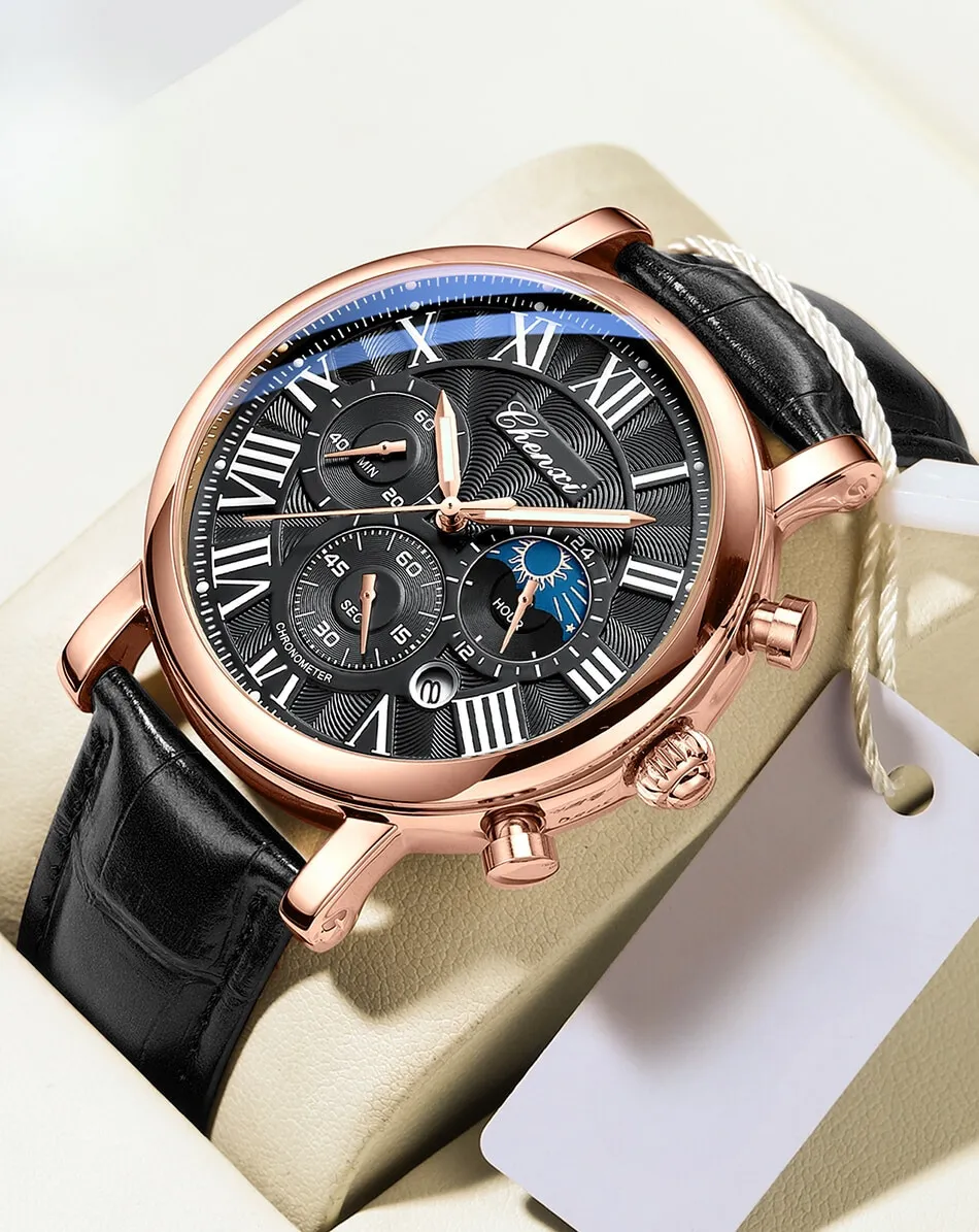 LUXURIOUS LEATHER BRACELET QUARTZ WATCH | Elegance Meets Precision