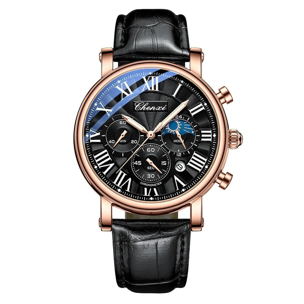 LUXURIOUS LEATHER BRACELET QUARTZ WATCH | Elegance Meets Precision