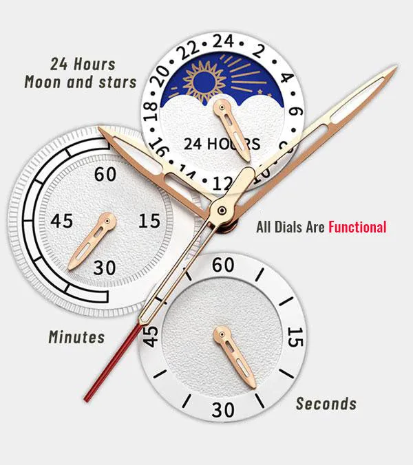 Luxurious leather quartz watch