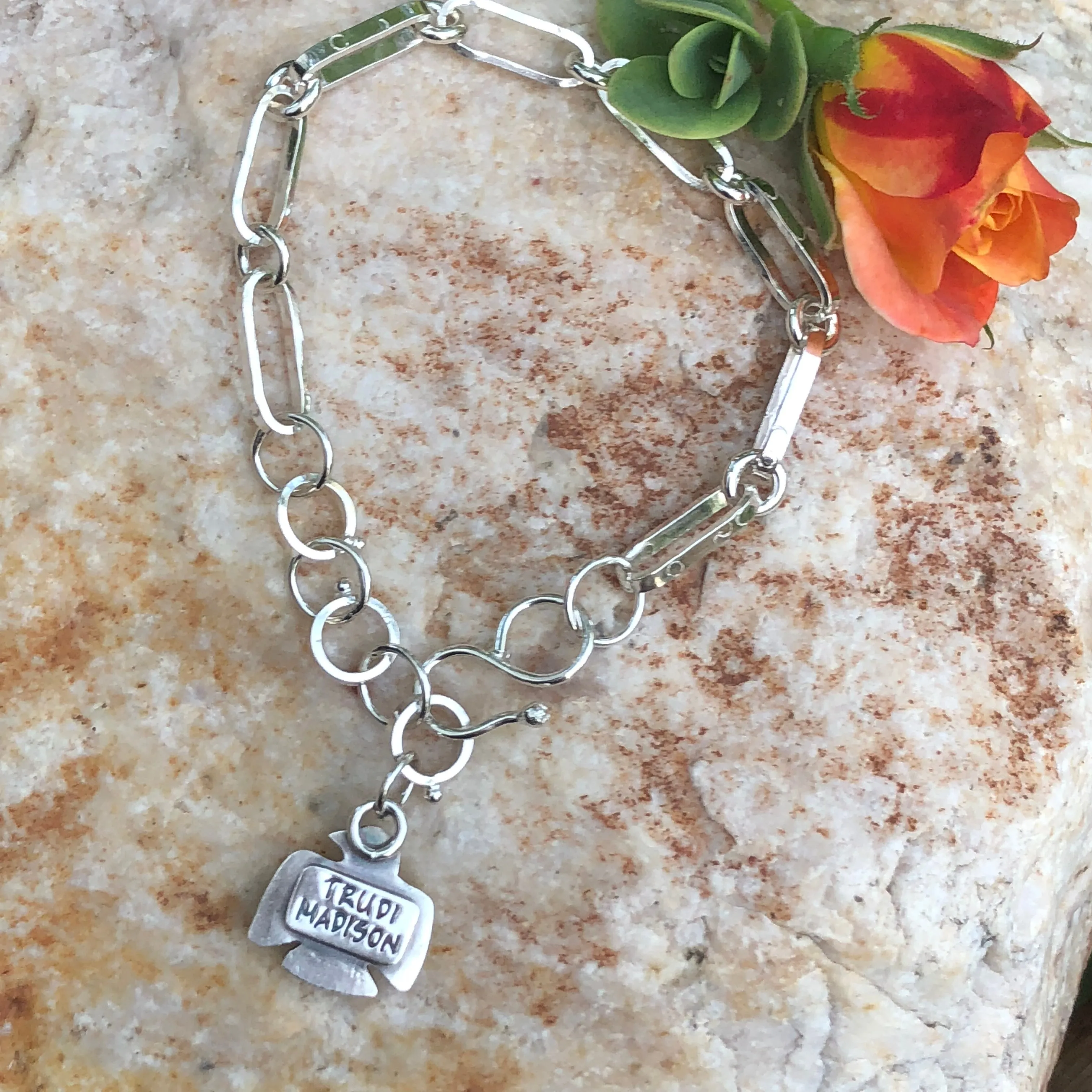 Made to Order Thunderbird, turquoise handmade heavy chain bracelet