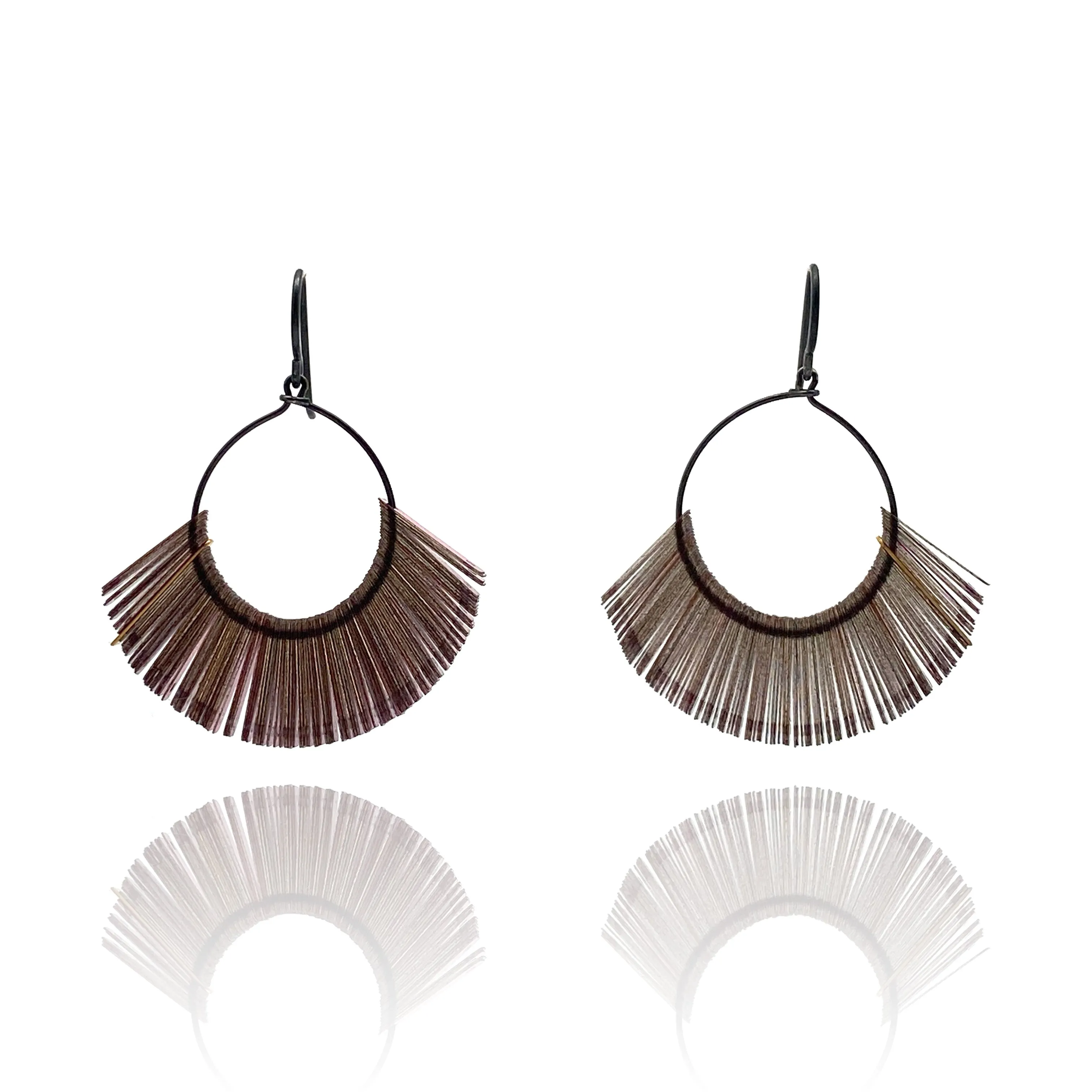 Magenta Tassel Sequin Earrings