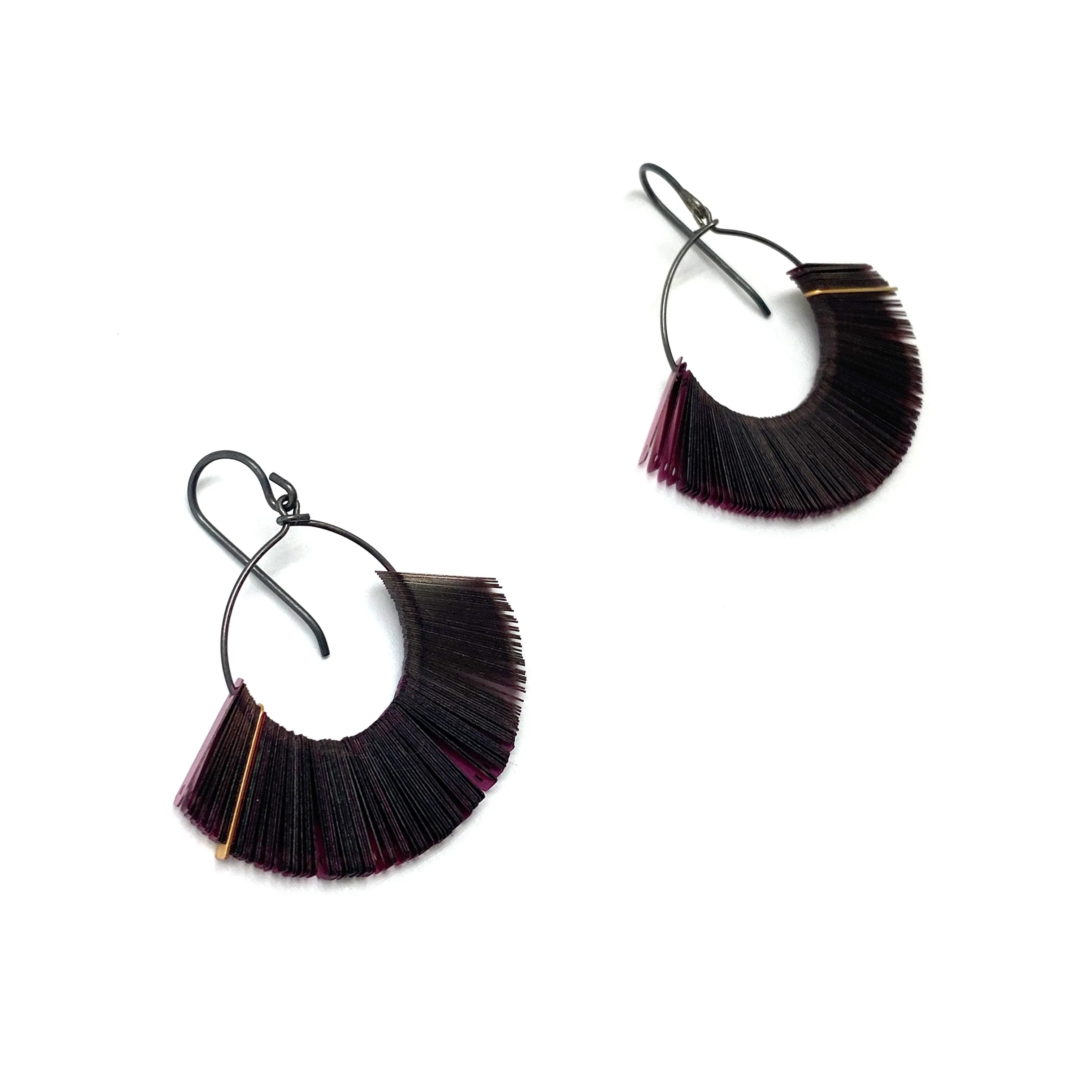 Magenta Tassel Sequin Earrings