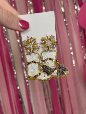 Mardi Gras Boot Earrings