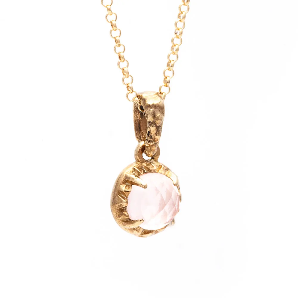 MATRIX HALO NECKLACE | 14K GOLD & ROSE QUARTZ