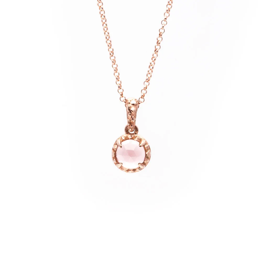 MATRIX HALO NECKLACE | 14K GOLD & ROSE QUARTZ
