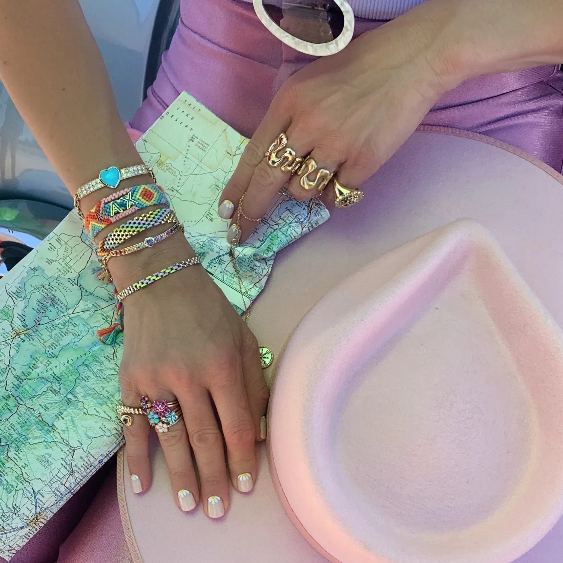 Medium Round Flower Stacking Ring