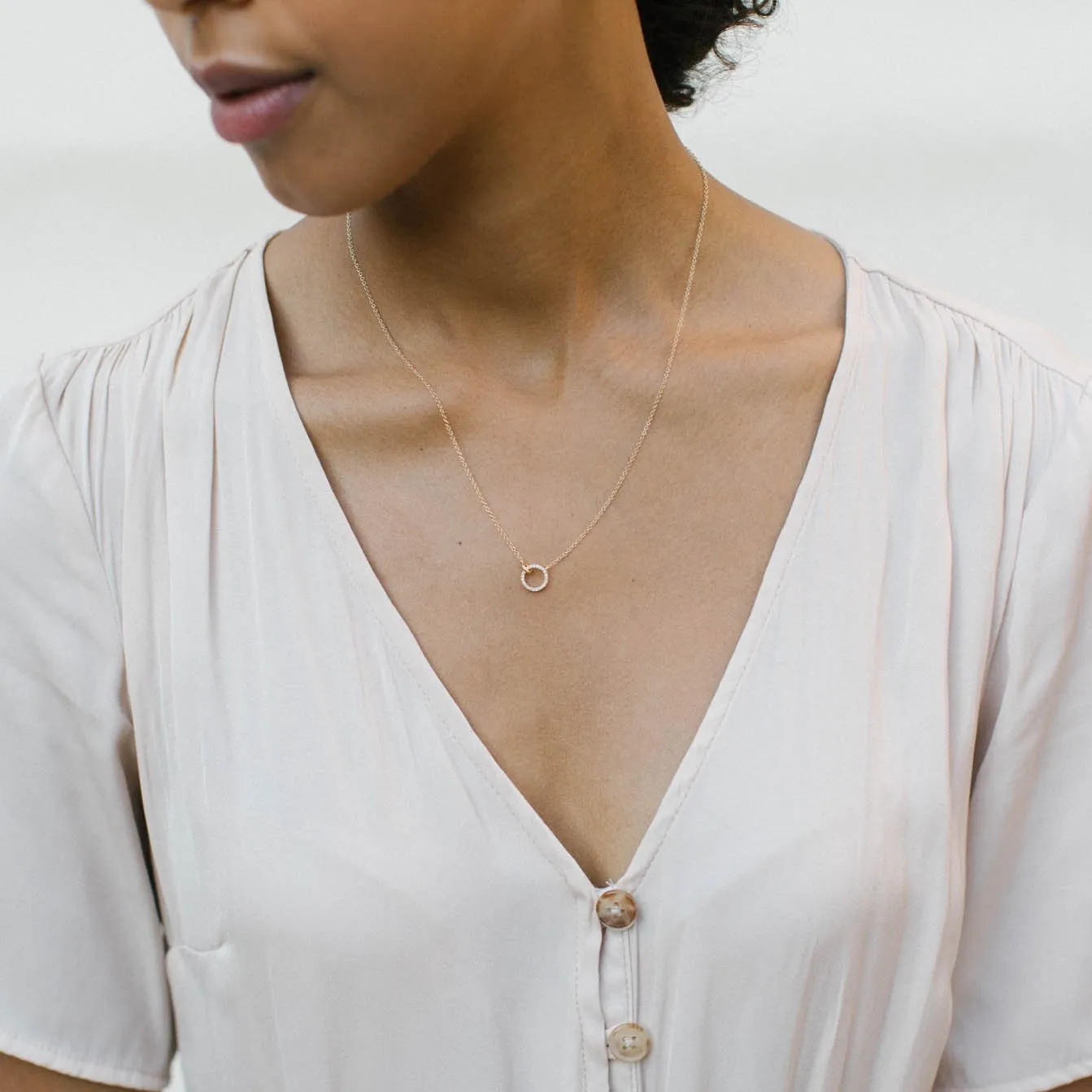 Melanie Diamond Halo Necklace