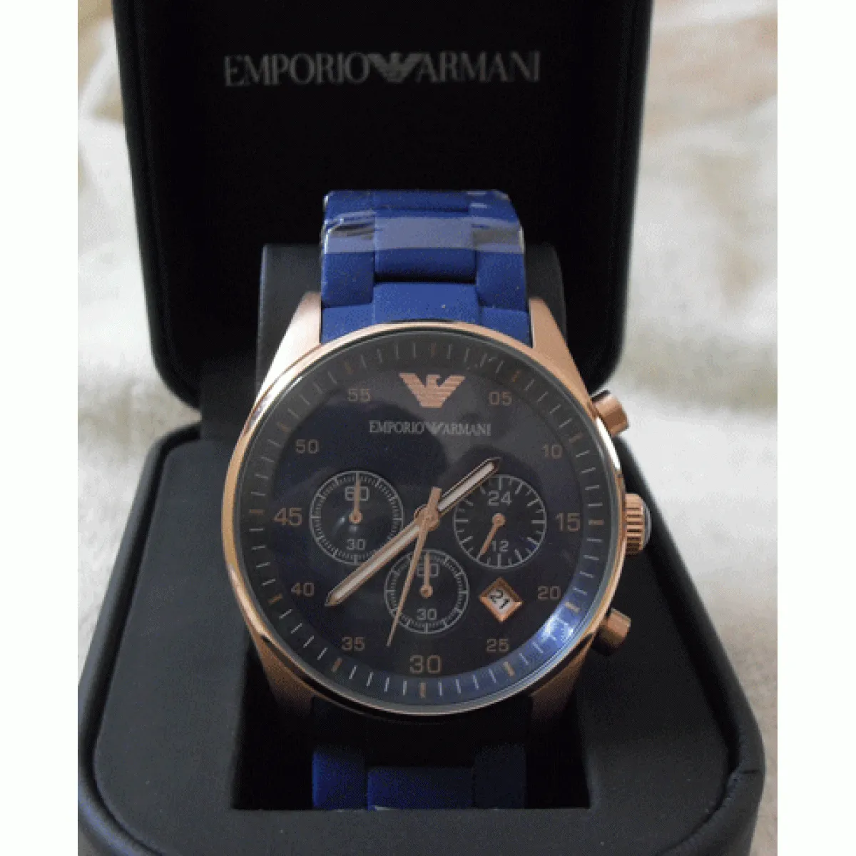 Men's  Blue Rubber Watch AR5919