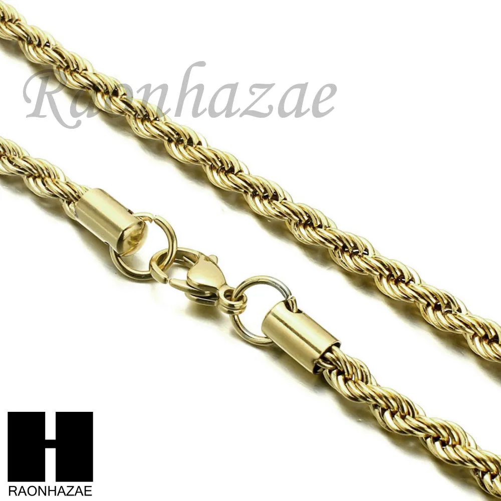 MENS LAB DIAMOND GOLD CUBAN CHAIN RED RUBY JESUS COMBO 2 NECKLACES SET1