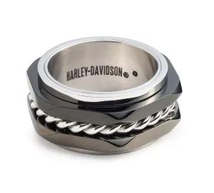 Men's Spinning Stack Ring - Hematite