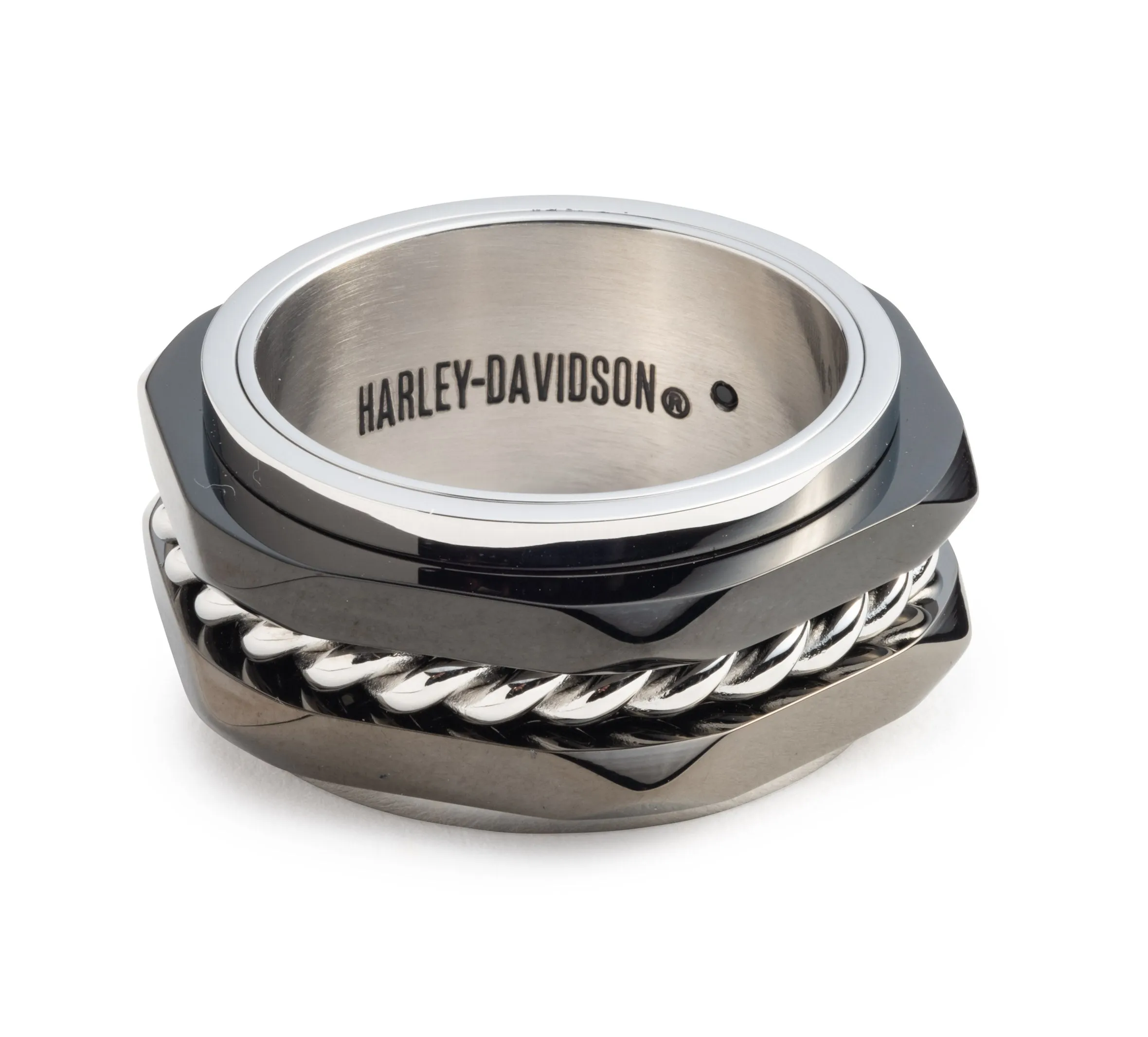 Men's Spinning Stack Ring - Hematite