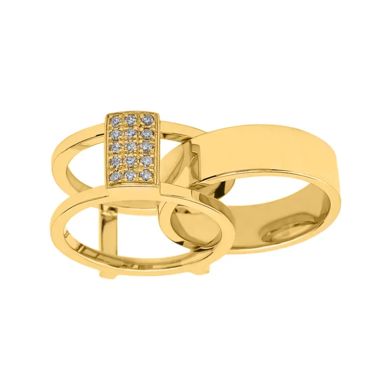 Merging Romance Gold Ring
