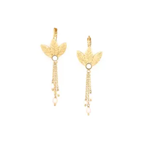 MERRY 3 Leaves French Hook Earrings with FWP