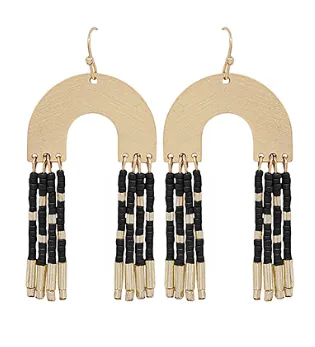 Metal & Beaded Arch Earrings, VARIOUS