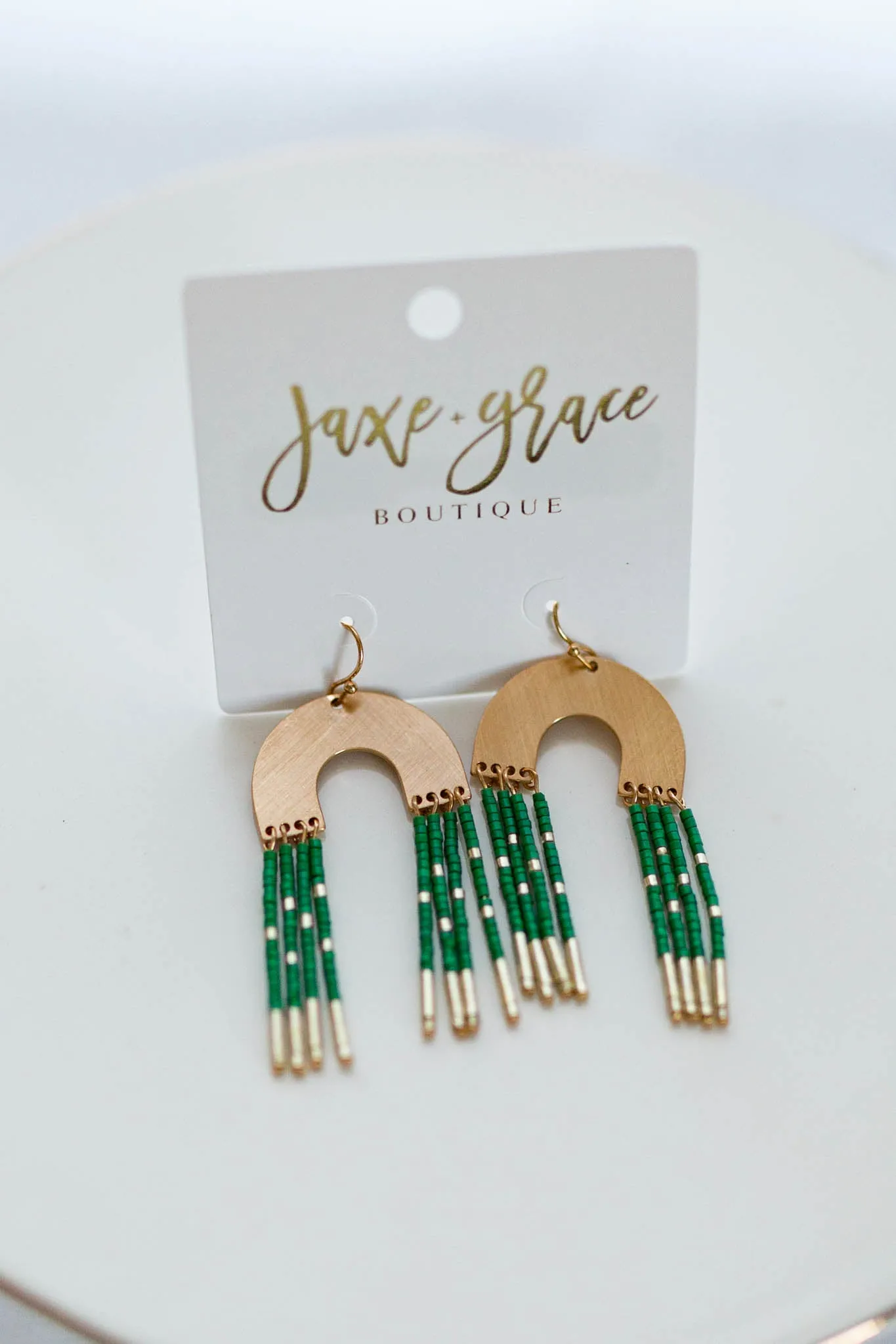 Metal & Beaded Arch Earrings, VARIOUS