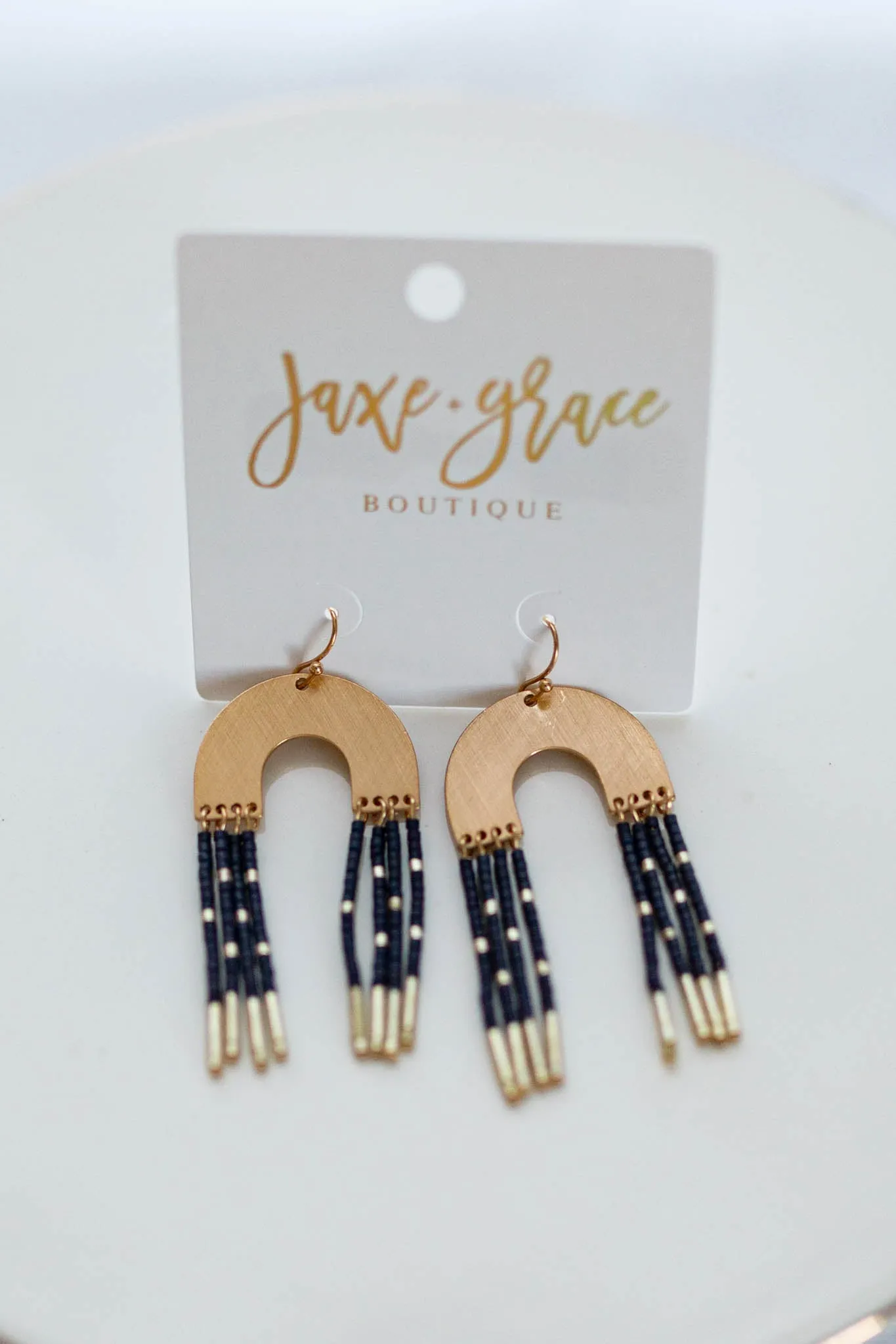 Metal & Beaded Arch Earrings, VARIOUS