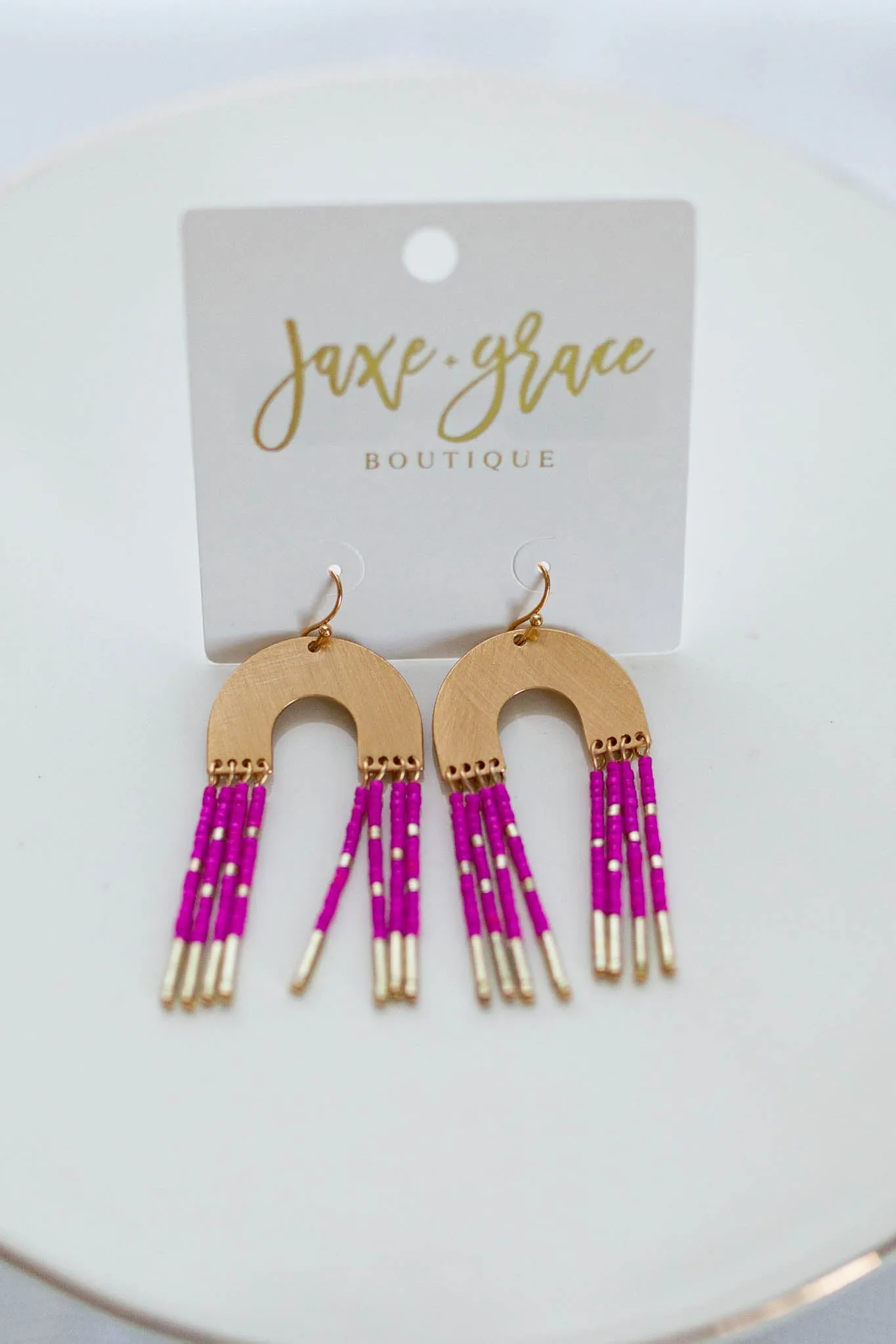 Metal & Beaded Arch Earrings, VARIOUS