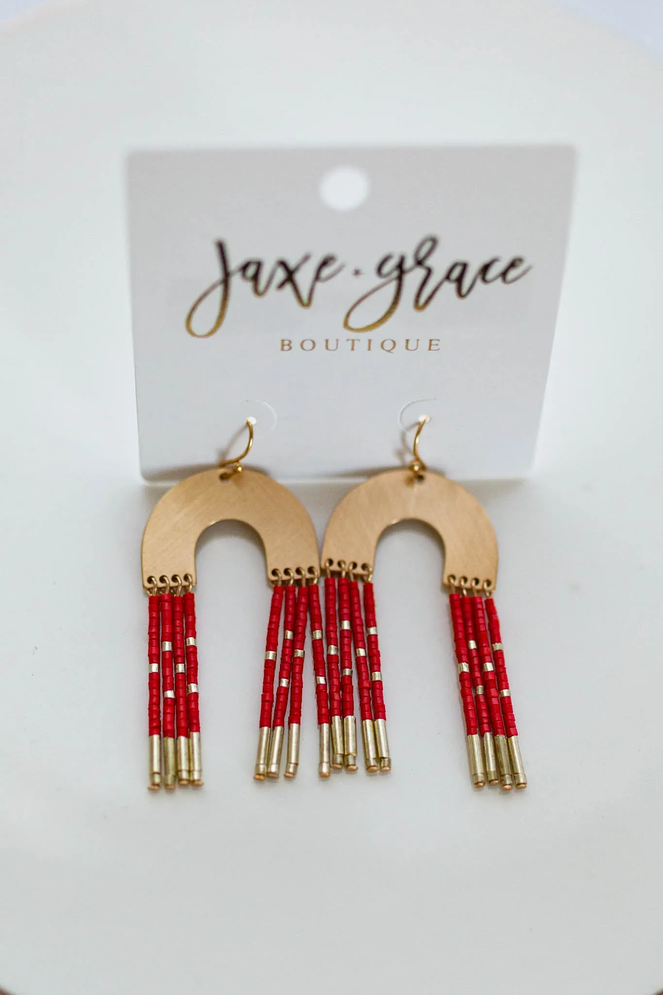 Metal & Beaded Arch Earrings, VARIOUS
