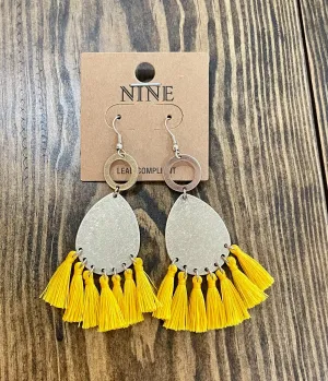 Metal Yarn Tassel Earrings