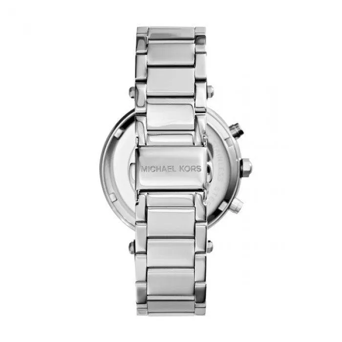 Michael Kors Parker Silver Dial Stainless Steel Chronograph Ladies Watch MK5353