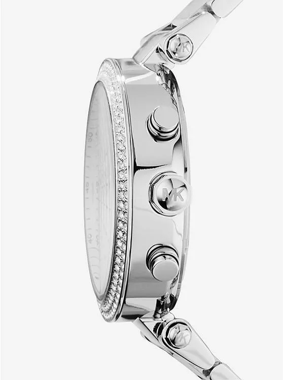 Michael Kors Parker Silver Dial Stainless Steel Chronograph Ladies Watch MK5353