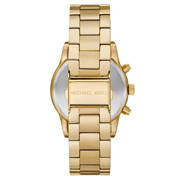 Michael Kors Ritz Gold Stainless Steel Gold Dial Chronograph Quartz Watch for Ladies - MK7310