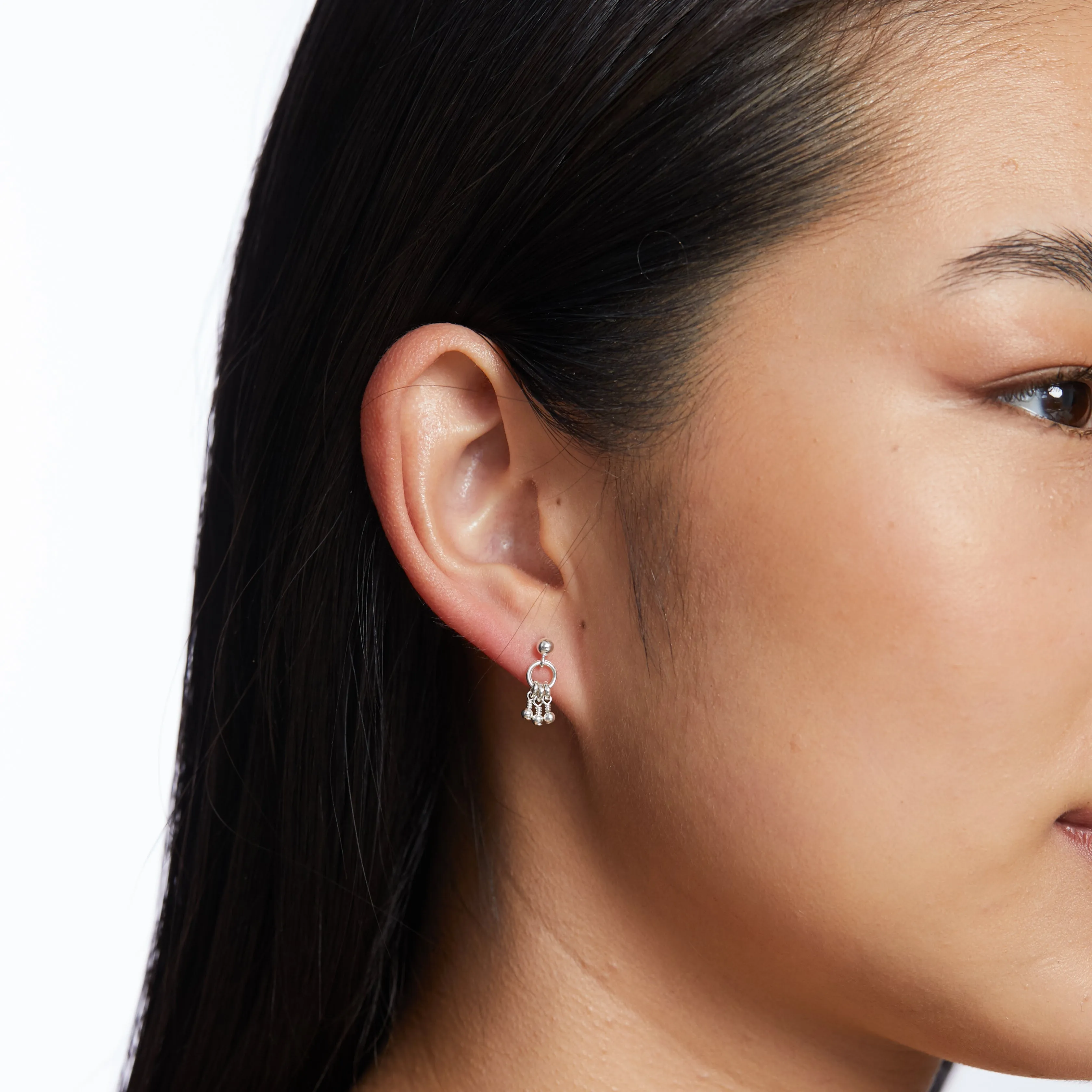 Mila Beaded Earrings - Sterling Silver