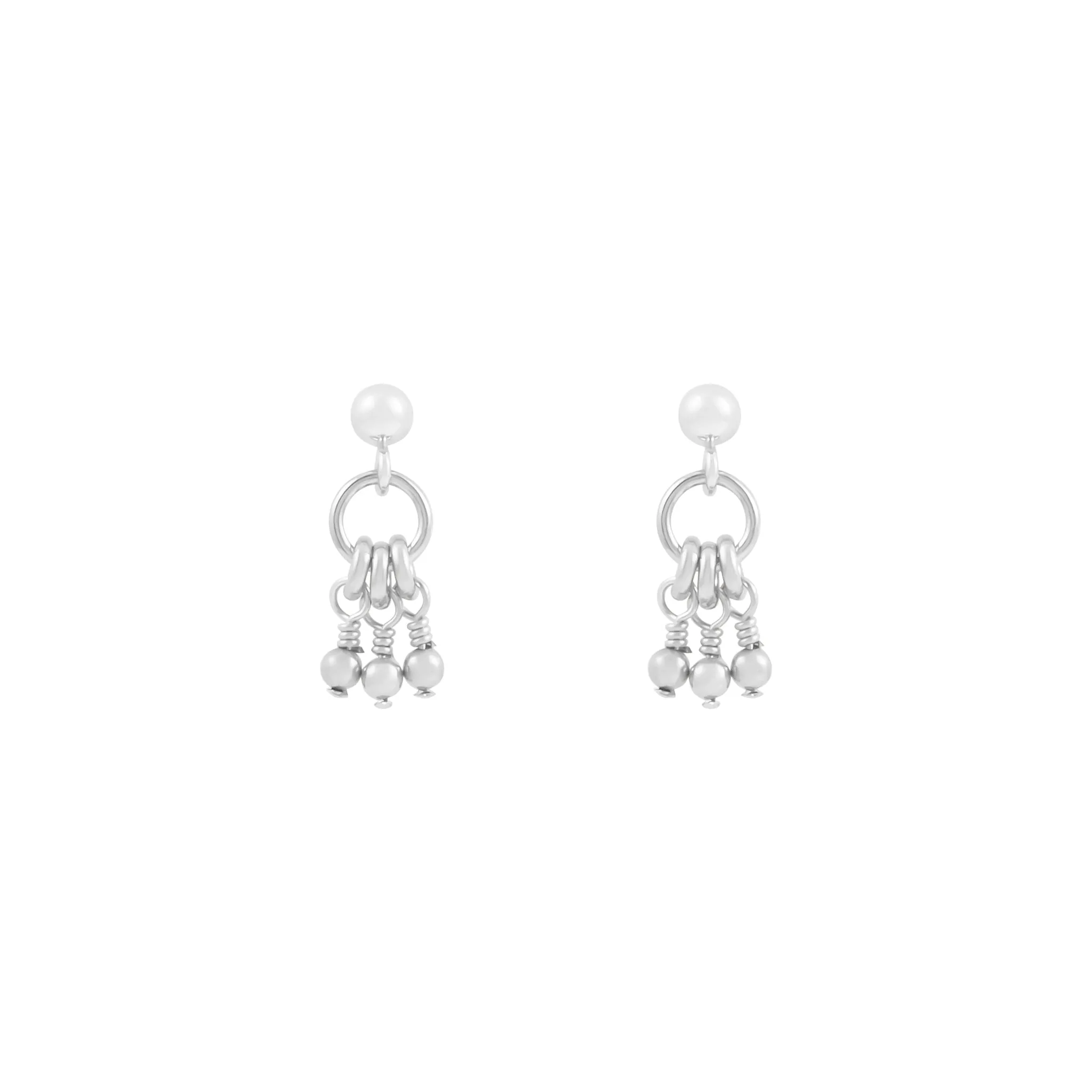 Mila Beaded Earrings - Sterling Silver