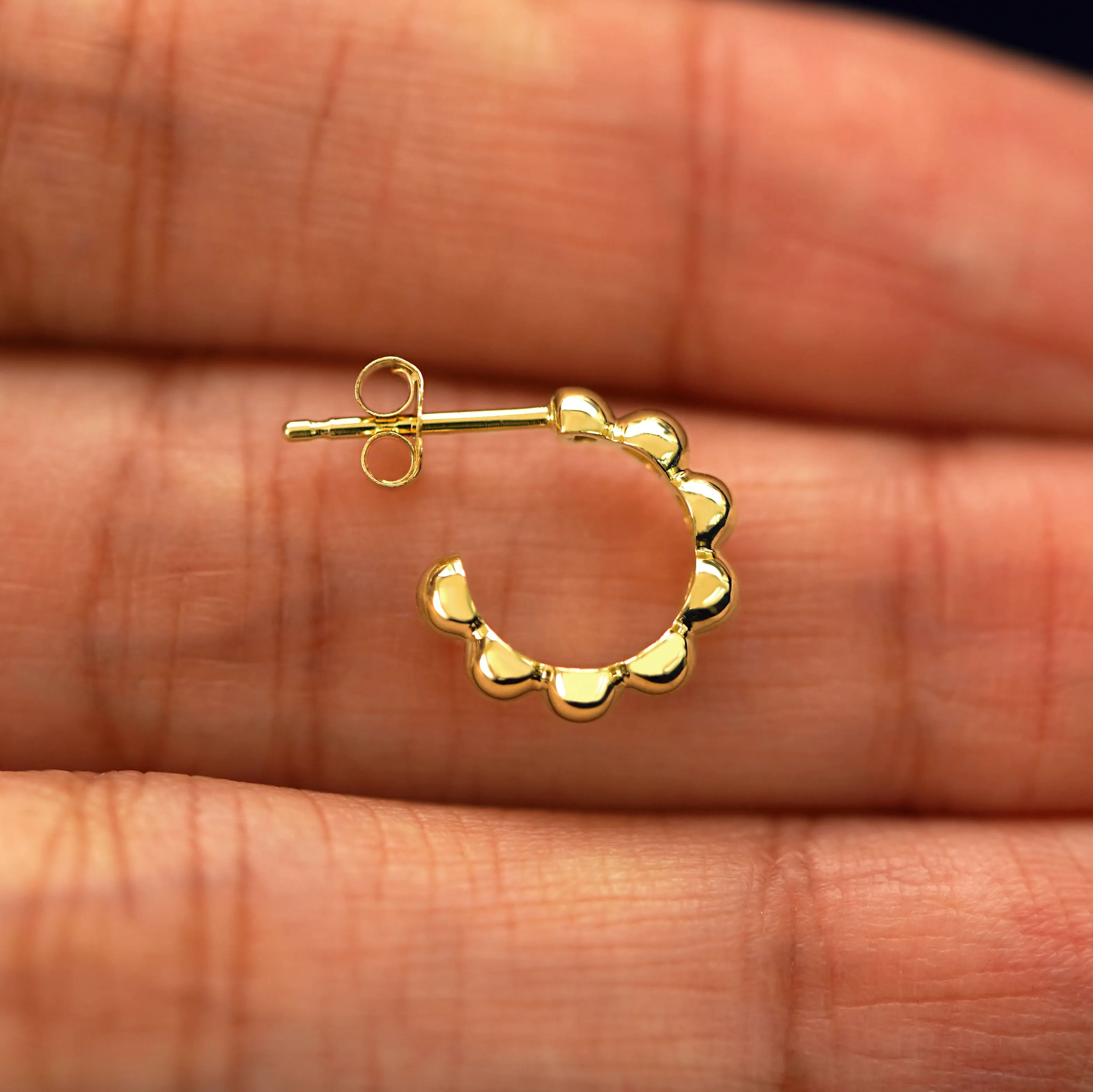 Mini Puffy Beaded Hoop