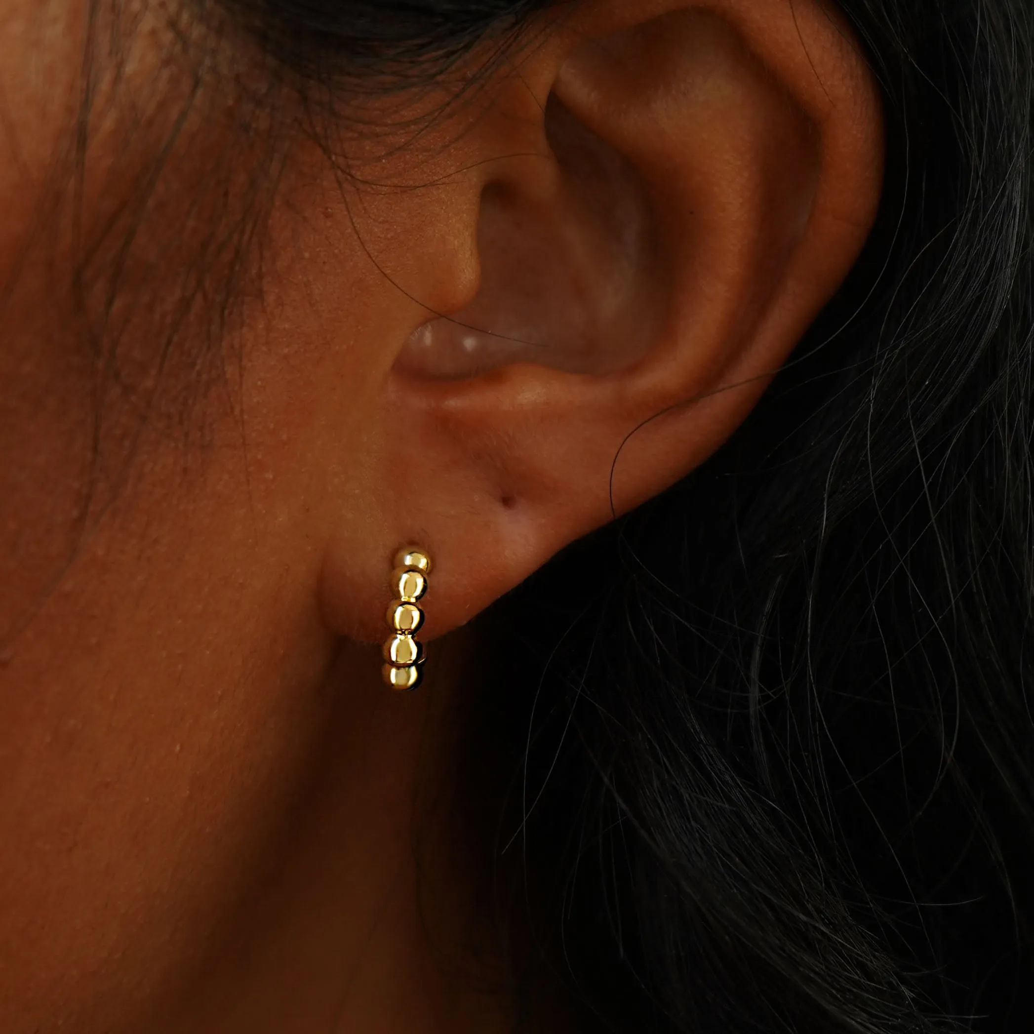 Mini Puffy Beaded Hoop