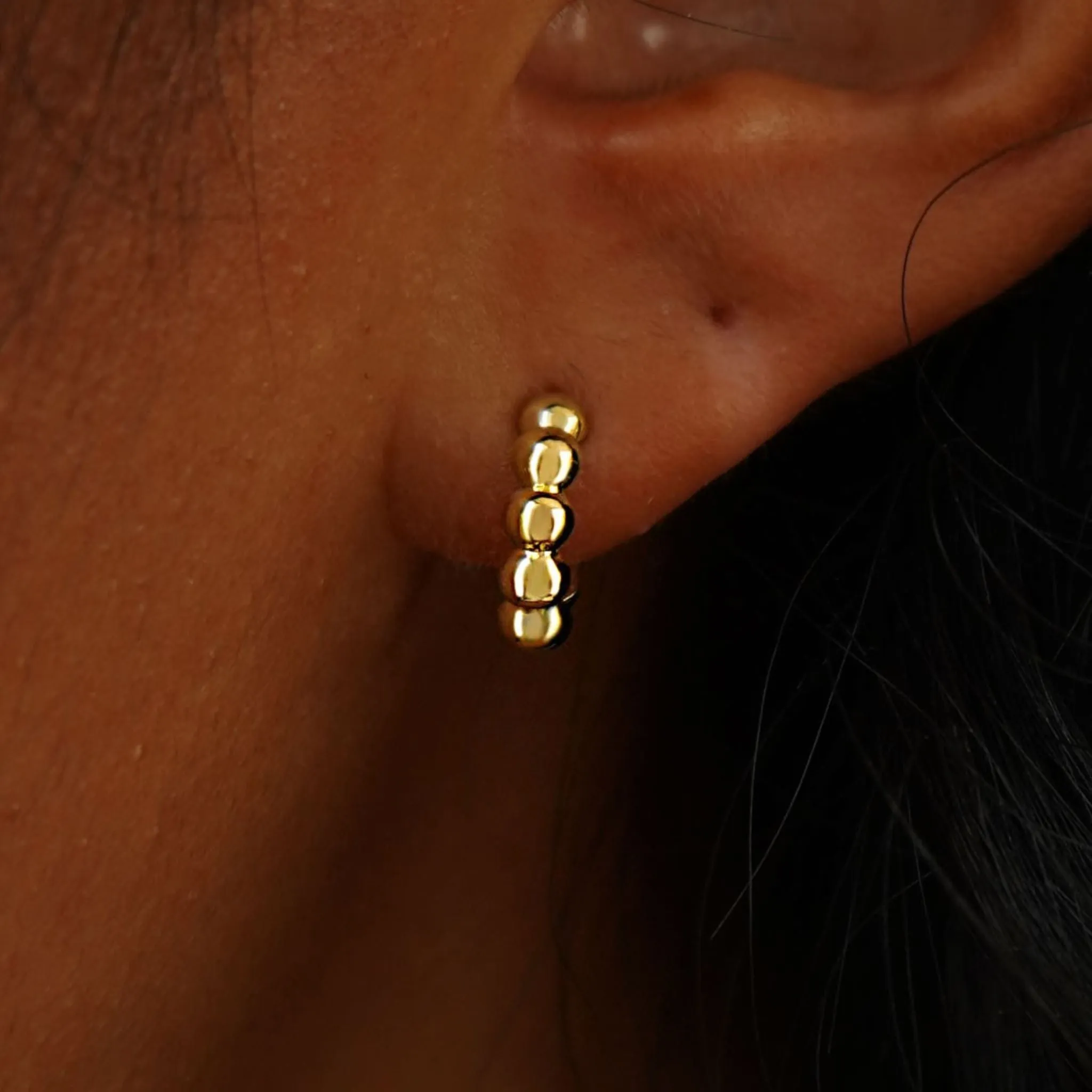 Mini Puffy Beaded Hoop