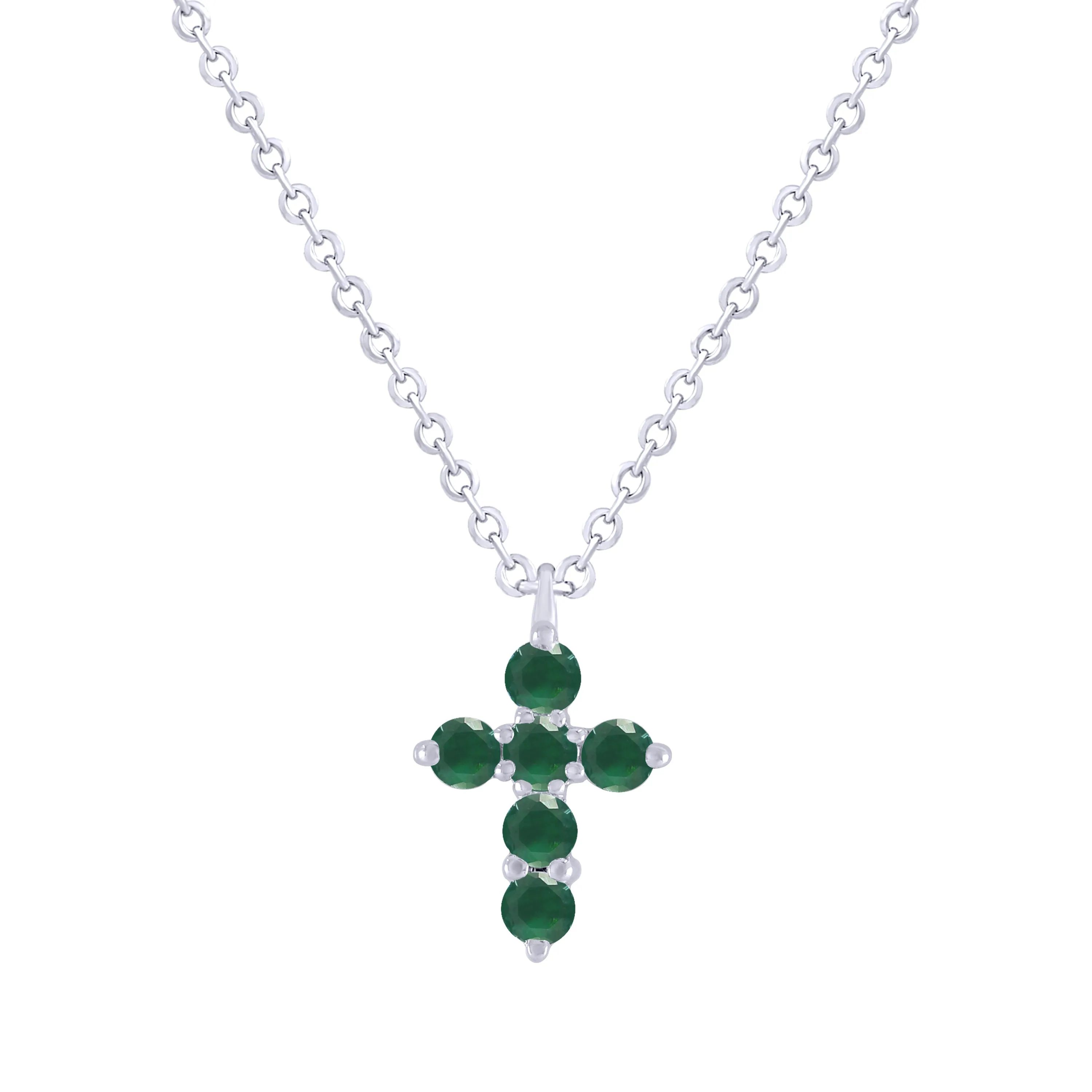 Miniature Color Stone Cross Necklace