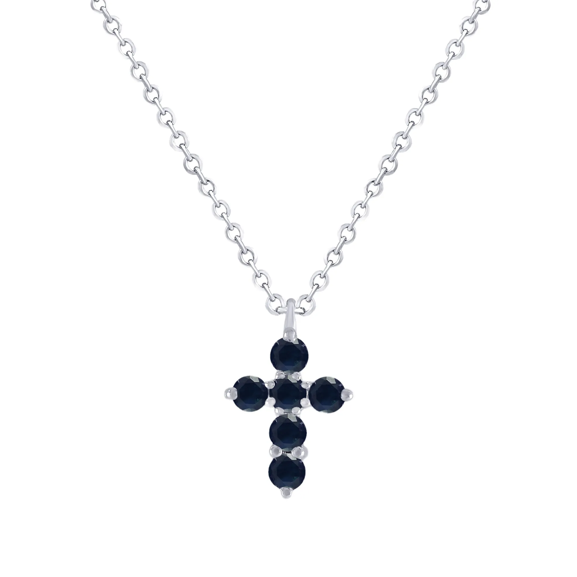 Miniature Color Stone Cross Necklace
