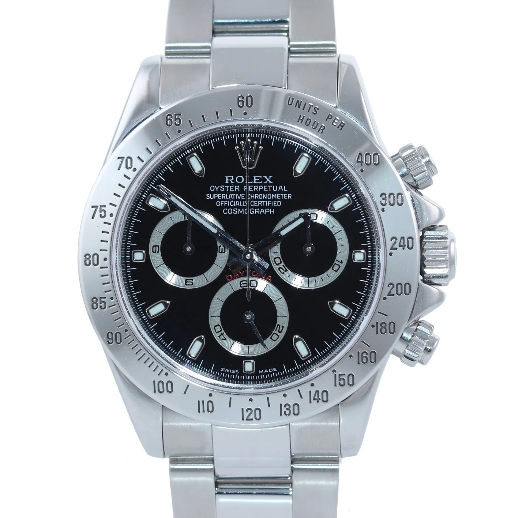 MINT 2005 PAPERS Rolex Daytona 116520 Black Steel Chrono 40mm Watch RSC Service