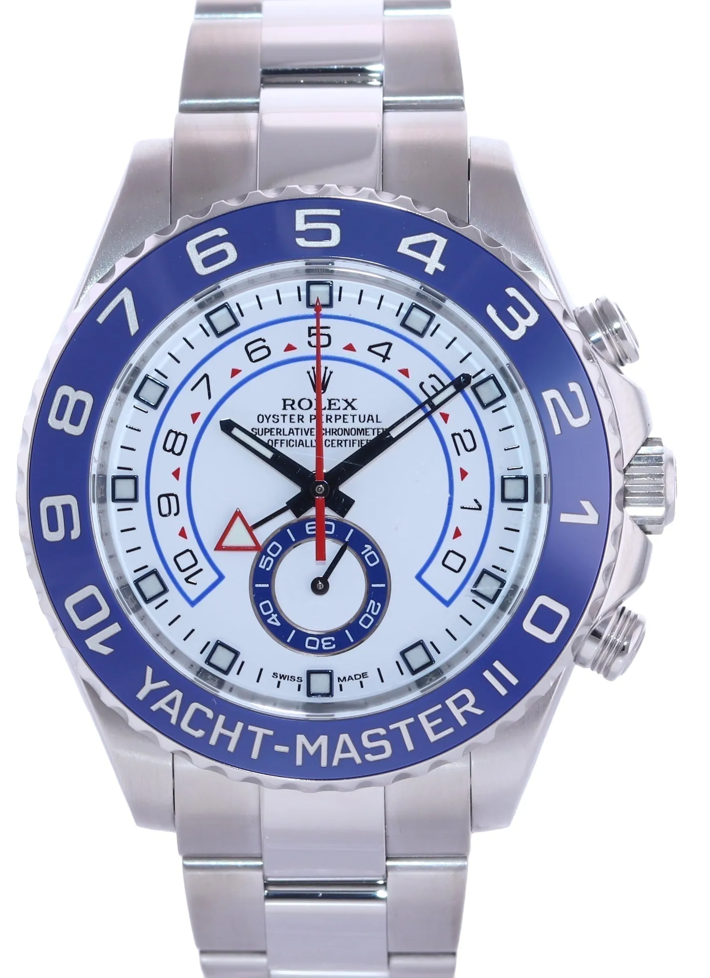 MINT 2016 Rolex Yacht-Master II 44mm Steel White Blue Ceramic 116680 Watch Box