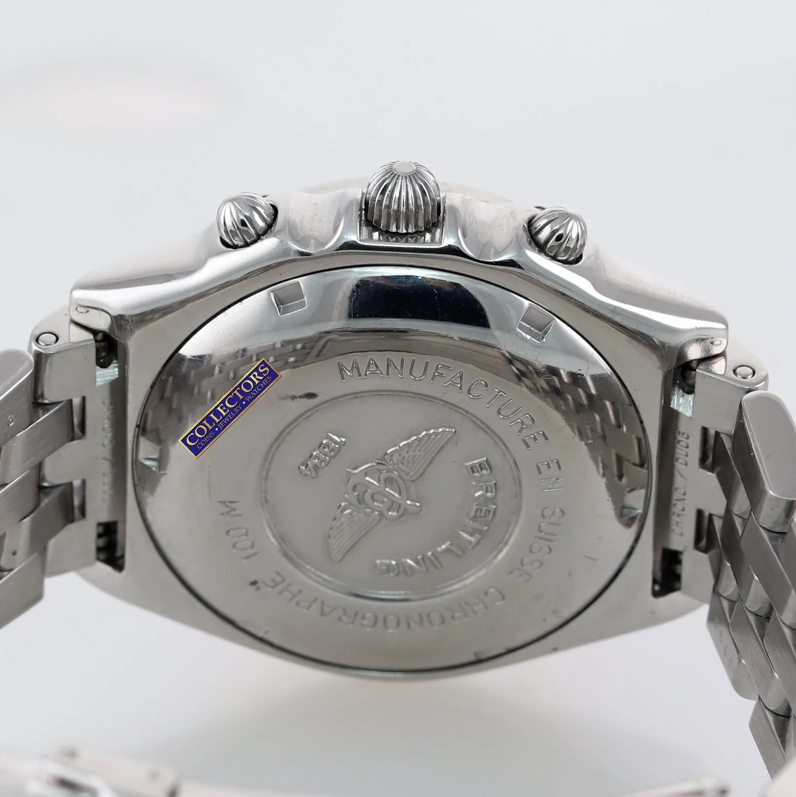 MINT PAPERS Breitling Chronomat 39mm Chronograph Silver Black Steel A13048 Watch