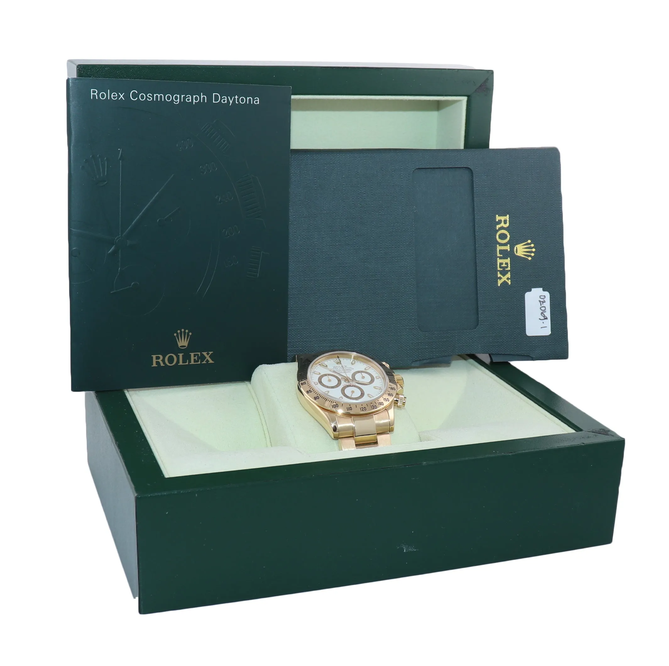 MINT Rolex Daytona 116528 White Dial 18K Yellow Gold 40mm Watch Box