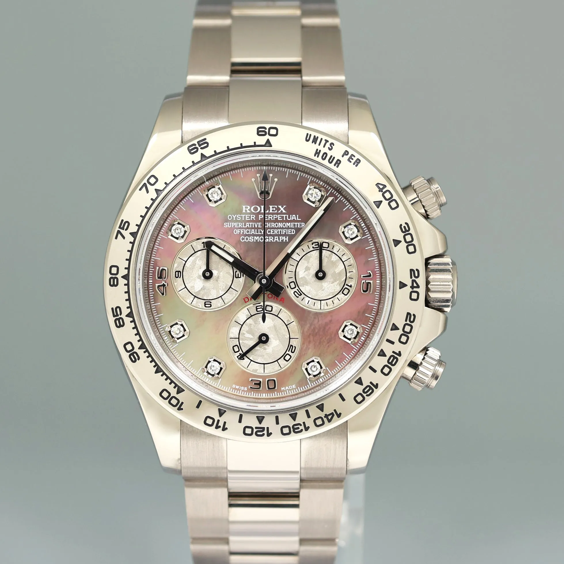 MINT Rolex Daytona Meteorite MOP Diamond 116509 White Gold Chronograph Watch Box