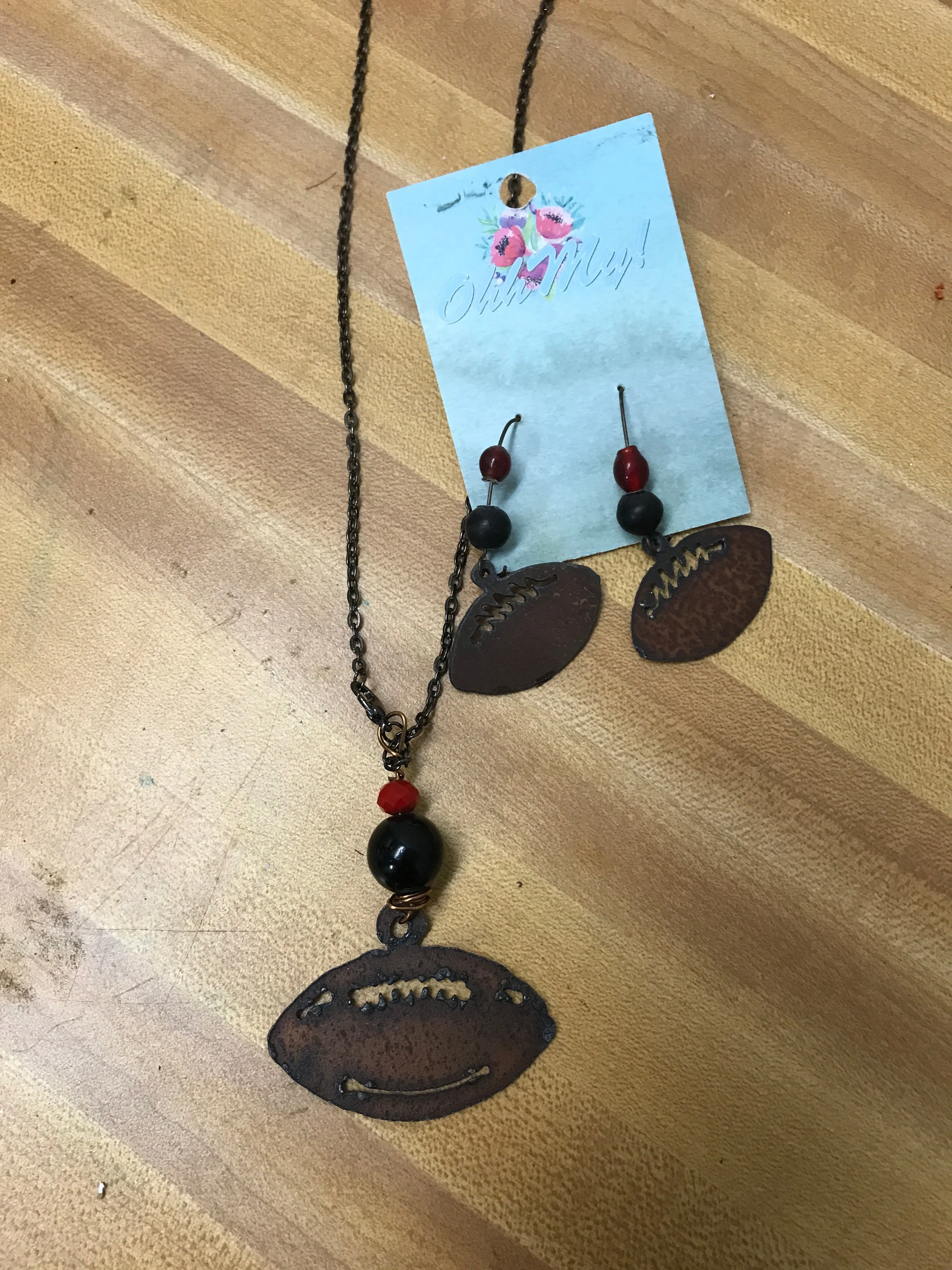Miss Grit Football Earrings