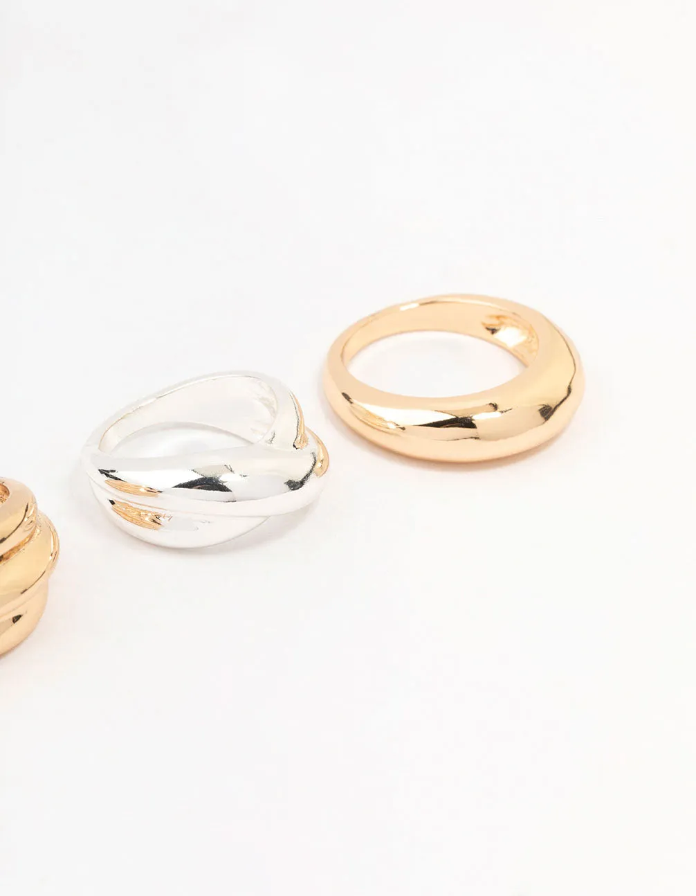 Mixed Metals Solid Band Rings 4-Pack