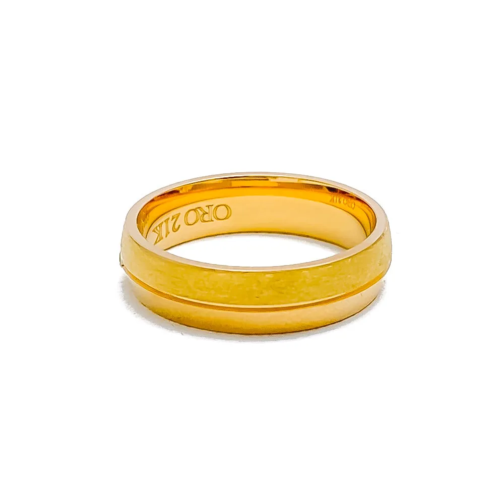 Modish Textured 21k Gold CZ Band
