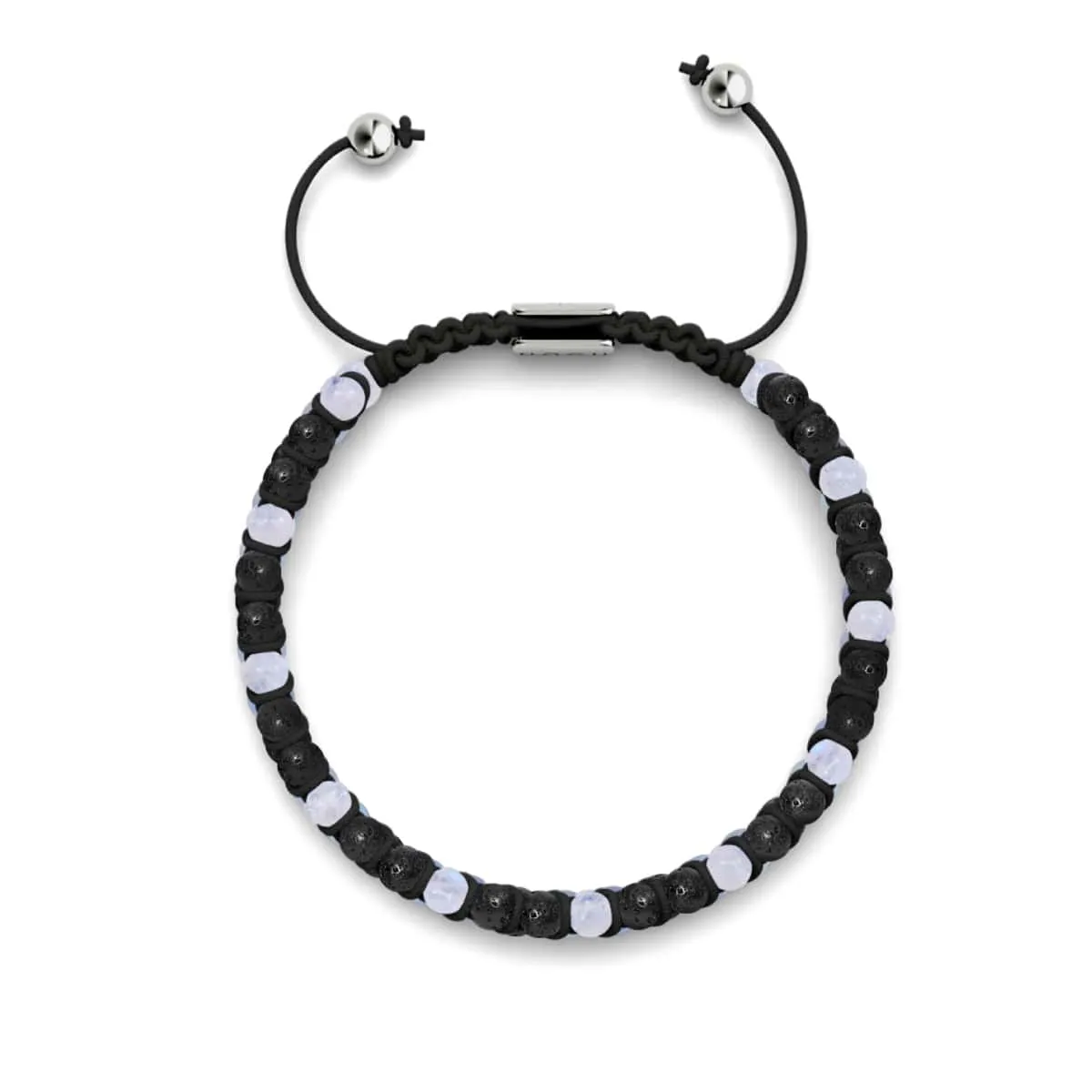 Moonstone x Lava Rock | .925 Sterling Silver | Mini Diffuser Bracelet