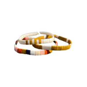 Mosaic Tile Bracelet Stack - Multi Mustard