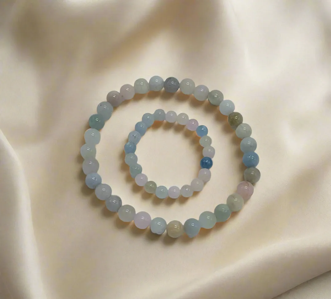 Mother & Child Morganite Bracelet Set