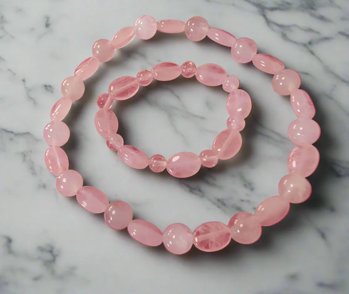 Mother & Child Rose Quartz Bracelet Set