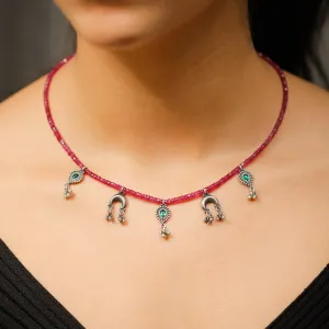 Multi Charm Necklace with Ruby