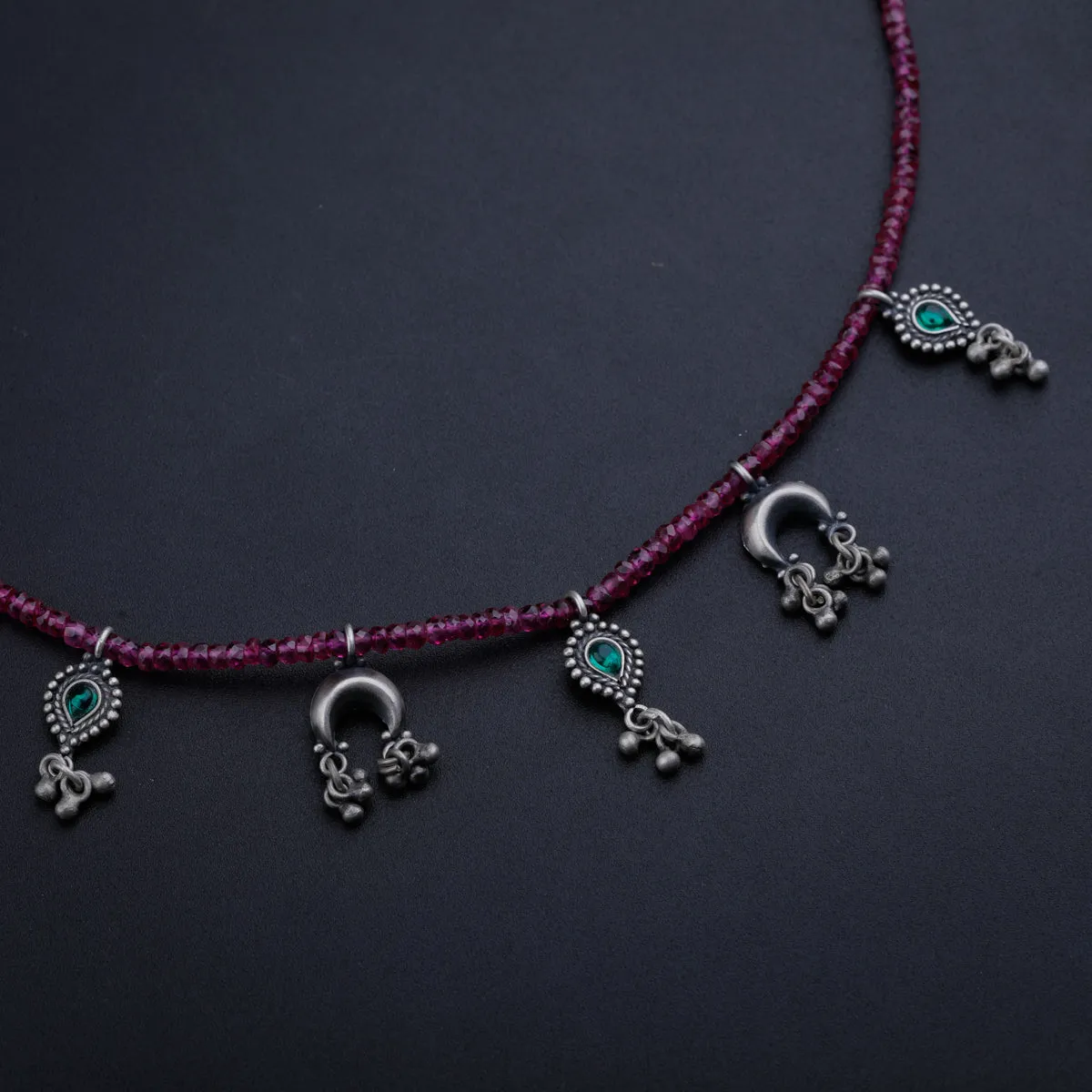 Multi Charm Necklace with Ruby