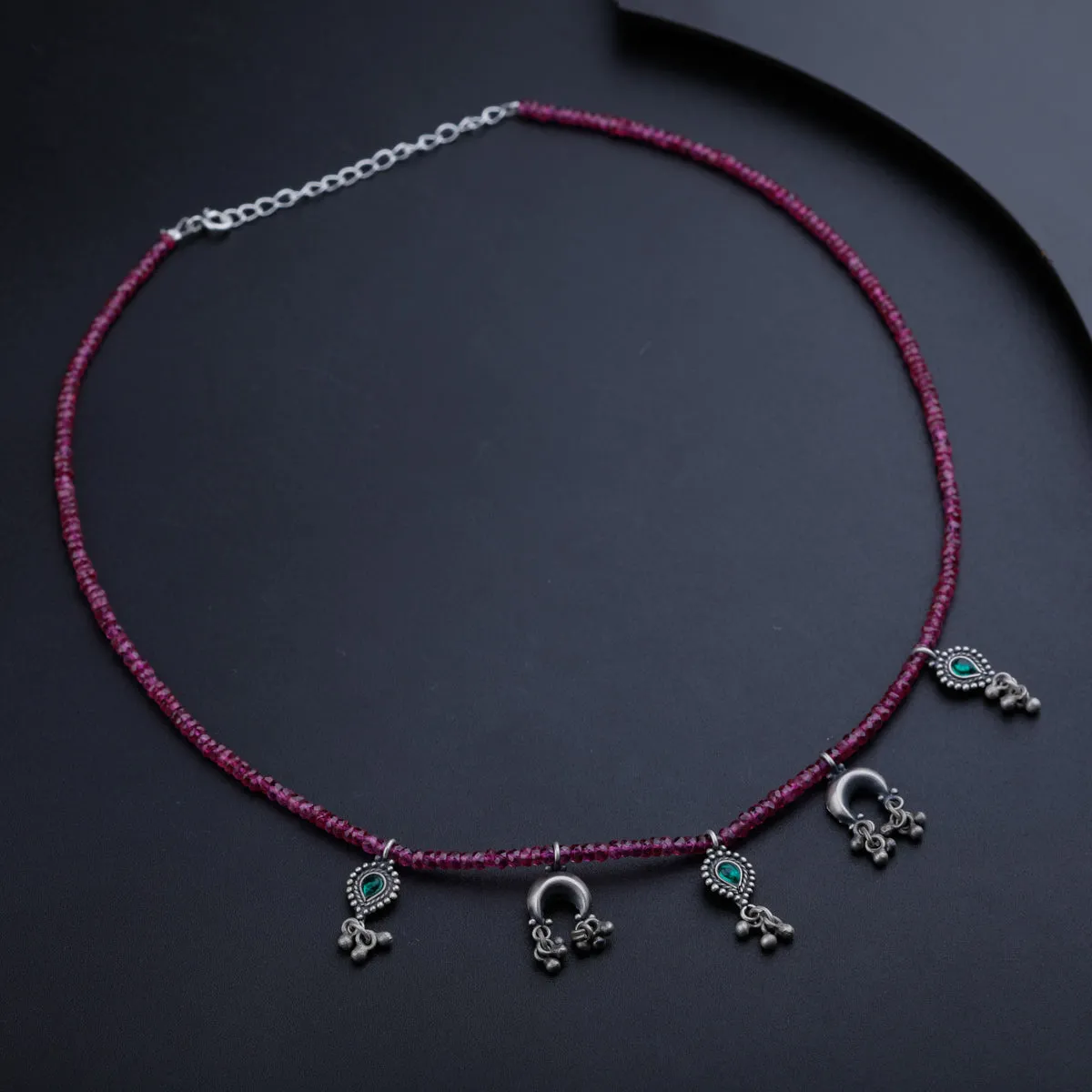 Multi Charm Necklace with Ruby