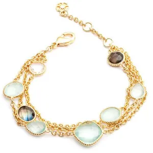 Multi-strand Bracelet: Aqua, Labradorite, Crystal
