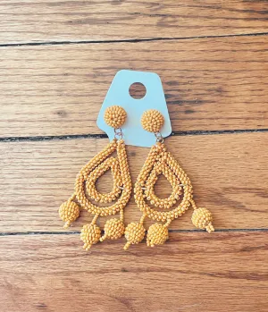 Mustard Beaded Earring
